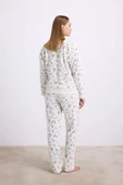 MDB MdbShop Yıldız Desenli Tencel Pamuklu 2li Pijama Takımı thumbnail 2