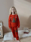 KIZ ÇOCUK YILBAŞI TEMALI 3 İPLİK EŞOFMAN TAKIMI thumbnail 8