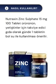 Nutraxin Zinc Sulphate 15 Mg 100 Tablet 3 Adet thumbnail 4