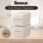 Geseus Motek 8 Lt Organizer 2’li Çok Amaçlı Kapaklı Saklama Kutusu thumbnail 1