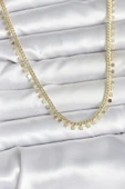 Pirinç Gold Renk Sıralı Yıldız Kadın Kolye - TJ-BKO10724 thumbnail 1