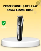 Profesyonel Saç ve Sakal Kesme Tıraş Makinesi Kablosuz Ergonomik Tasarım thumbnail 1