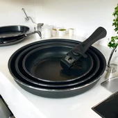 Winterbach 4 Parça Granit Tava Seti Siyah SP-600 thumbnail 1