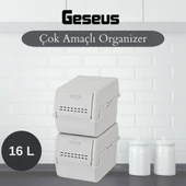 Geseus Motek 8 Lt Organizer 2’li Çok Amaçlı Kapaklı Saklama Kutusu thumbnail 3