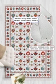 Dijital Baskılı Renkli Kilim Desenli Kaymaz Taban Yıkanabilir Halı 50 x 60 cm Çok Renkli thumbnail 3