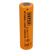 SUPEX SP 18650-1200F 3.7 VOLT LI-ION 1200 MAH DÜZ KAFA (BAŞLIKSIZ) ŞARJLI PİL thumbnail 1