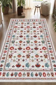 Dijital Baskılı Renkli Kilim Desenli Kaymaz Taban Yıkanabilir Halı 80 x 500 cm Çok Renkli thumbnail 1