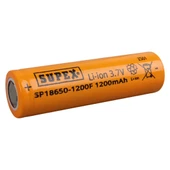 SUPEX SP 18650-1200F 3.7 VOLT LI-ION 1200 MAH DÜZ KAFA (BAŞLIKSIZ) ŞARJLI PİL thumbnail 2