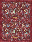 Dijital Baskılı Modern Desenli Renkli Kaymaz Taban Yıkanabilir Halı 100 x 500 cm Bordo thumbnail 2