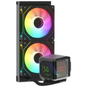 GameBooster SIGHT PRO 240B ARGB Curved Ekran 240mm Siyah İşlemci Sıvı Soğutucu GB-LCS-SP240B thumbnail 2