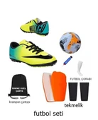 Çocuk Halı Saha Ayakkabısı Ve Full Futbol Seti - İsimli Çanta, Top, Tekmelik, Çorap, Pompa thumbnail 1