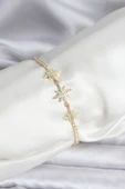 Kutup Yıldızı Model Zirkon Taşlı Gold Renk Su Yolu Kadın Bileklik thumbnail 1