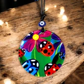 Uğur Böcekli Cam Duvar Dekoru Hediyelik Süs thumbnail 4