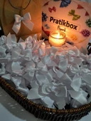 Pratikbox Fiyonk / Saten 2cm'lik / Hediyelik / Süsleme / Beyaz Renk / 50 Adet thumbnail 1