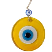 Şeffaf Sarı Nazar Boncuklu Duvar Süsü 10 Cm Cam Duvar Dekoru thumbnail 1