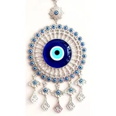 Yuvarlak Nikel Zamak Kaplamalı Nazar Boncuğu Duvar Süsü thumbnail 2