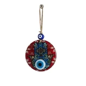 Fatma Ana Bereket Eli Desenli Nazar Boncuklu Duvar Süsü 10 Cm Cam Duvar Süsü thumbnail 4