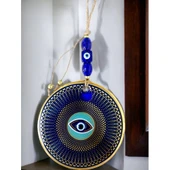 Gold Puantiyeli Nazar Boncuklu Göz Duvar Süsü thumbnail 2