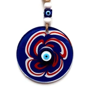 Nazar Boncuklu Lacivert Şeker Modelli Cam Duvar Süsü thumbnail 3