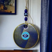 Yaldızlı Nazar Boncuklu Duvar Süsü Gözlü Duvar Dekoru thumbnail 1