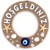 Deniz Yıldızlı Nazar Boncuklu Çakıl Taşlı İncili Hoş Geldiniz Yazılı Kapı Ve Duvar Süsü thumbnail 1