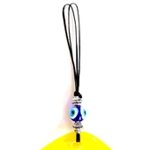 Mavi Nazar Boncuklu Sarı Renk Nazar Boncuklu Damla Desen El Yapımı Duvar Süsü thumbnail 2