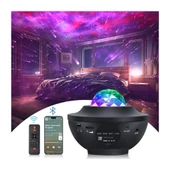 Starry Light Yıldızlı Atmosfer Işık Projektörü – Çok Renkli Gökyüzü Efekti, Ay ve Nebula Yansıtma, Uzaktan Kumandalı Ortam Gece Lambası thumbnail 6