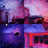 Starry Light Yıldızlı Atmosfer Işık Projektörü – Çok Renkli Gökyüzü Efekti, Ay ve Nebula Yansıtma, Uzaktan Kumandalı Ortam Gece Lambası thumbnail 2