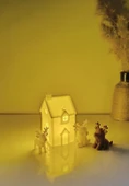 Kış Evleri Mini Geyik Mumluk Noel Yılbaşı Süsü Dekoratif Biblo Tealight Mumluk Seti Mumlar Dahildir thumbnail 1