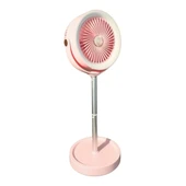 bigmate Pembe Masa Tipi Midi Fan – Taşınabilir Şarjlı Kademeli Hız ve Yükseklik Ayarı YS2298B thumbnail 4