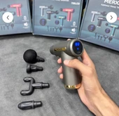 Merxas 720Lcd Profesyonel Masaj Tabancası Ekranlı Masaj Aleti 4 Başlıklı Kablosuz Masaj Tabancası thumbnail 1