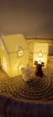 Kış Evleri Mini Geyik Mumluk Noel Yılbaşı Süsü Dekoratif Biblo Tealight Mumluk Seti Mumlar Dahildir thumbnail 4