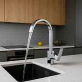 SARDICI KARE MUTFA BATARYASI SETİ ÇİFT SU GİRİŞLİ PİRİNÇ MUSLUK thumbnail 2