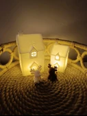 Kış Evleri Mini Geyik Mumluk Noel Yılbaşı Süsü Dekoratif Biblo Tealight Mumluk Seti Mumlar Dahildir thumbnail 8