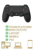 Ps4 Kol Wireless Bt Kablosuz Oyun Kolu Ps4 Joystick Tablet Telefon Pc Uyumlu Titreşimli Oyun Kolu thumbnail 2