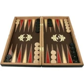 Sedef Kaplama Tavla - Satranç Büyük Boy Ahşap Pullu Tavla Satranç Dama thumbnail 2