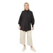 Oversize Balon Kol Poplin Gömlek thumbnail 2