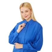 Oversize Balon Kol Poplin Gömlek thumbnail 11