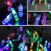 Greyder Gd972 Şerit Pilli Aydınlatma 2 Metre 10 Adet Rgb Mandal Led thumbnail 3