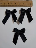 Pratikbox Mini Fiyonk / Saten 1cm'lik / Hediyelik / Süsleme / Siyah Renk / 50 Adet thumbnail 2