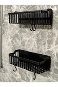 GenelTedarik 2 Li Plastik Yapışkanlı Askılı Mutfak- Banyo Rafı Düzenleyici Duş Şampuanlık ÇOK AMAÇLI thumbnail 1