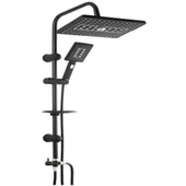 Lüks Robot Duş Seti Mat Siyah Dikdörtgen | Çok Fonksiyonlu Yağmur Robot Duş Sistemi Siyah thumbnail 1