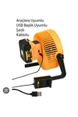 Maxplus Şarjlı - USB Girişli (Araçlara Uyumlu) - Kablolu Vantilatör Masaüstü thumbnail 3