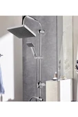 Epilons Robot Tepe Duş Sistemi Yağmurlama Duş Seti Krom Siyah Kare thumbnail 4