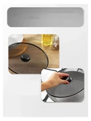 29 Cm Yağ Sıçratmaz Tel Kapak  Üstten Tutmalı Metal Kızartma Kapağı Tava Üstü Sıçrama Önleyici Kapak thumbnail 6