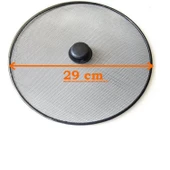 29 Cm Yağ Sıçratmaz Tel Kapak  Üstten Tutmalı Metal Kızartma Kapağı Tava Üstü Sıçrama Önleyici Kapak thumbnail 8