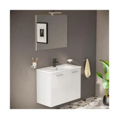 Ardea 67113 Banyo Dolabı Seti Kapaklı, 80 cm, Parlak Beyaz thumbnail 2