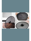 29 Cm Yağ Sıçratmaz Tel Kapak  Üstten Tutmalı Metal Kızartma Kapağı Tava Üstü Sıçrama Önleyici Kapak thumbnail 5