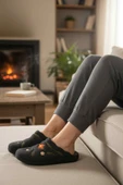 Ayakmod Siyah Keçe Anatomik Kadın Ev Terliği K-9561 Z thumbnail 3