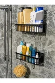 GenelTedarik 2 Li Plastik Yapışkanlı Askılı Mutfak- Banyo Rafı Düzenleyici Duş Şampuanlık ÇOK AMAÇLI thumbnail 3
